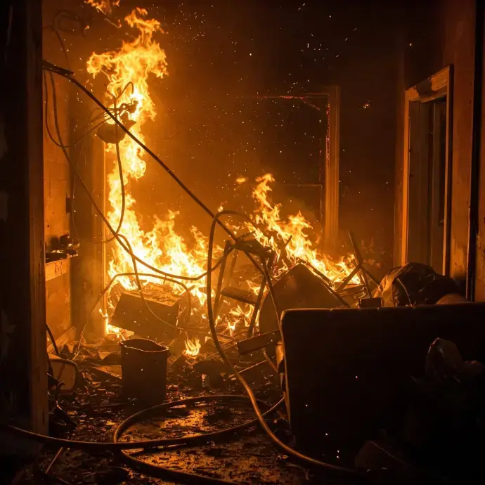 The fire started while the electrical circuit breakers not tripping The fire started while the electrical circuit breakers not tripping